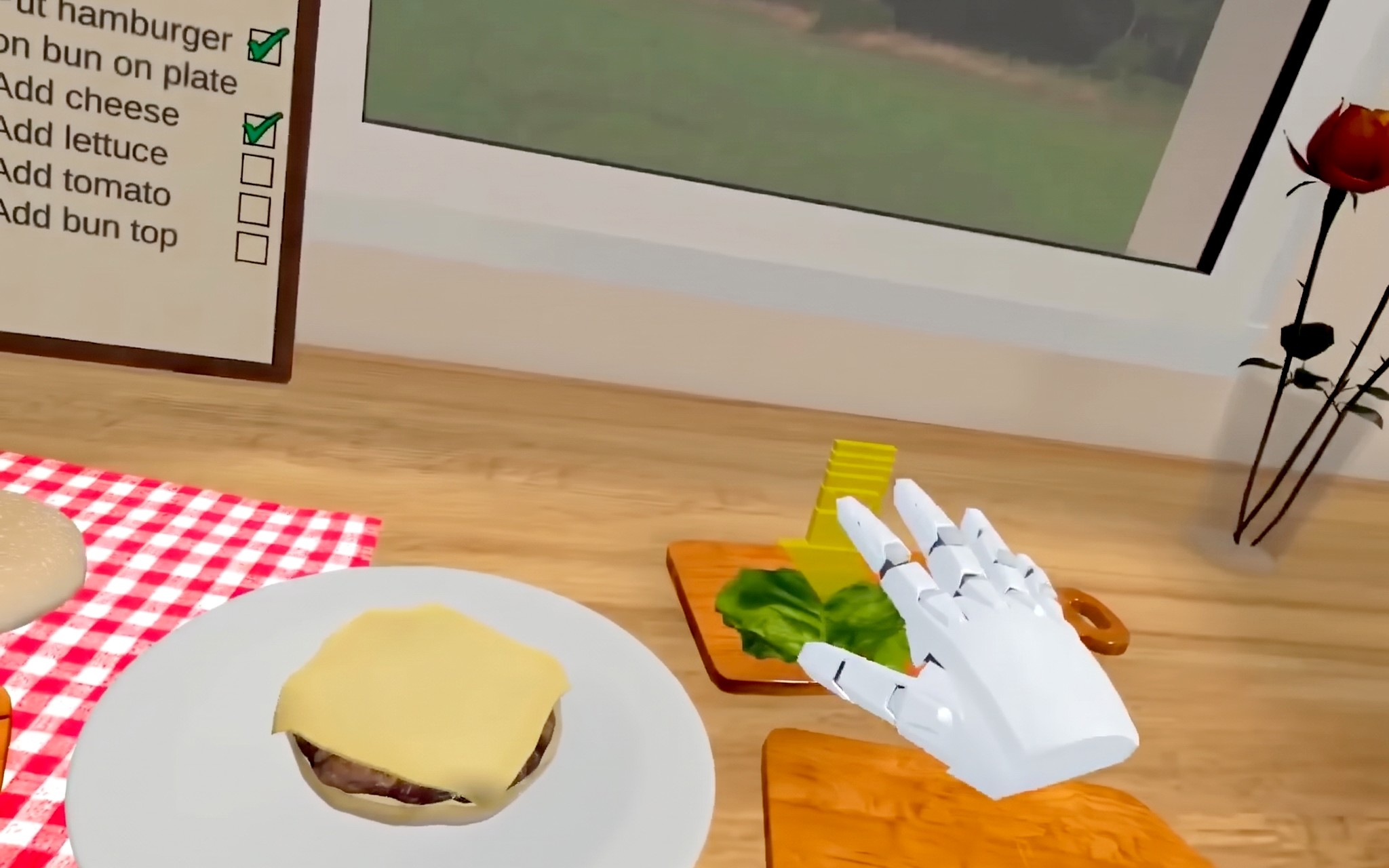 Building a cheeseburger by hand, one ingredient at a time
