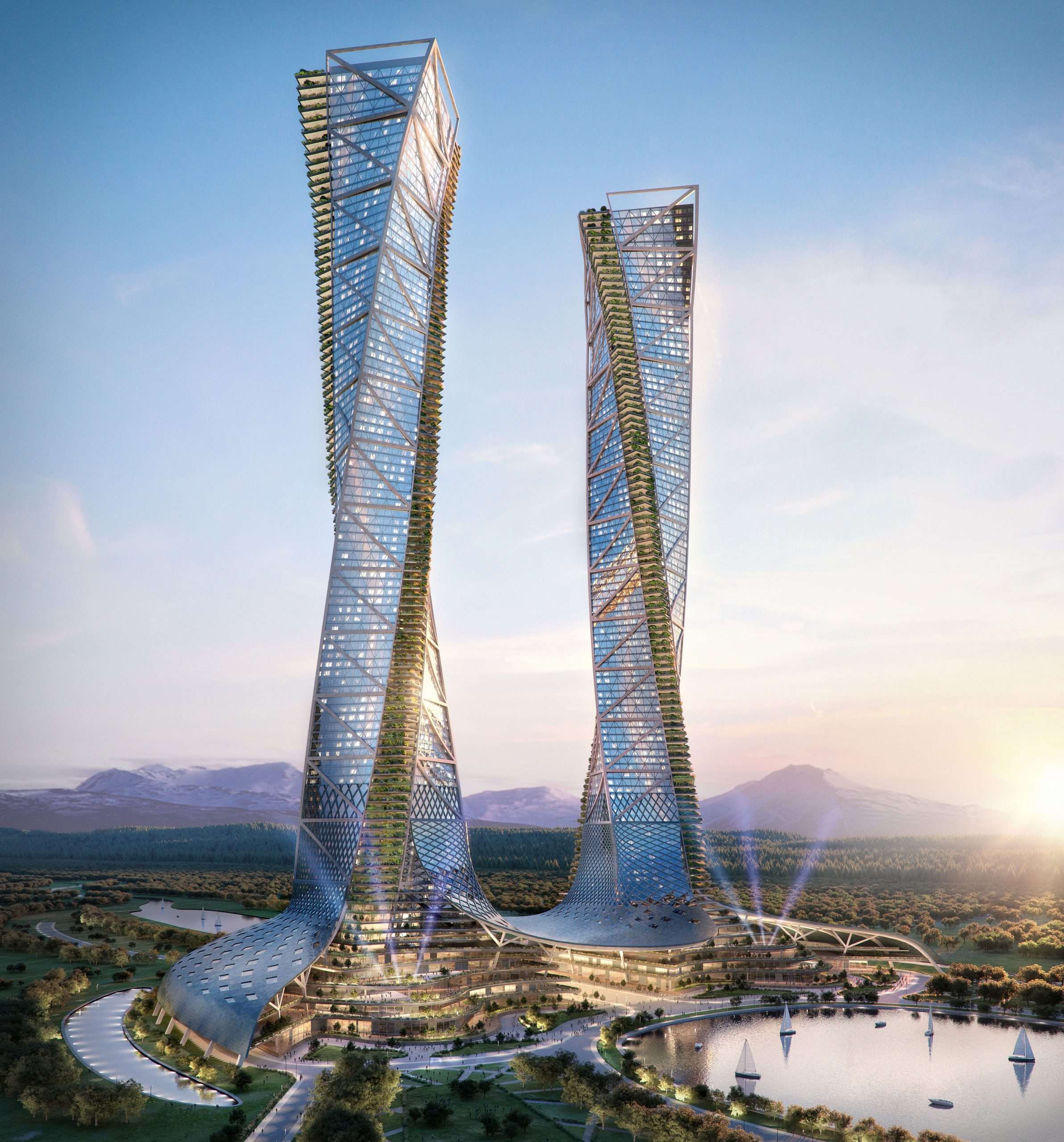 Ethereum Towers – 4,388 apartments across 202 floors in two architecturally designed towers