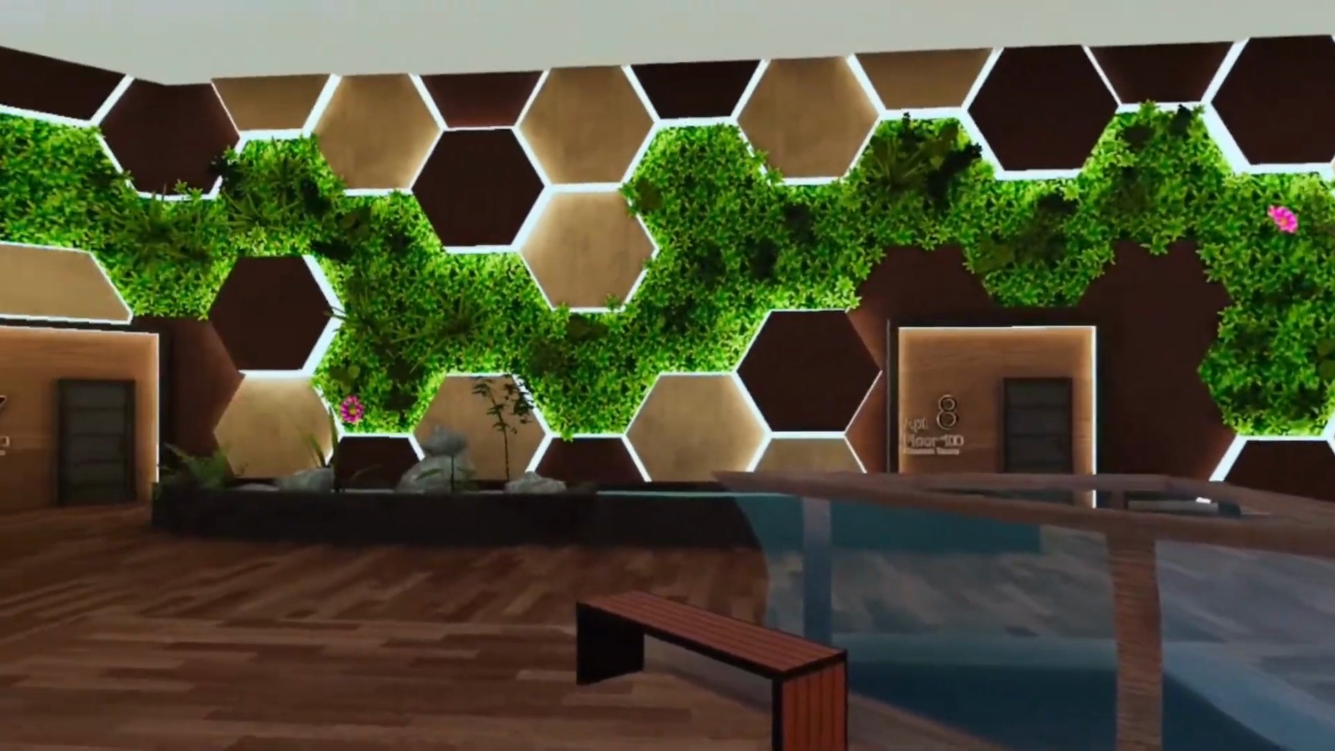 Residents’ lobby, seen in the headset