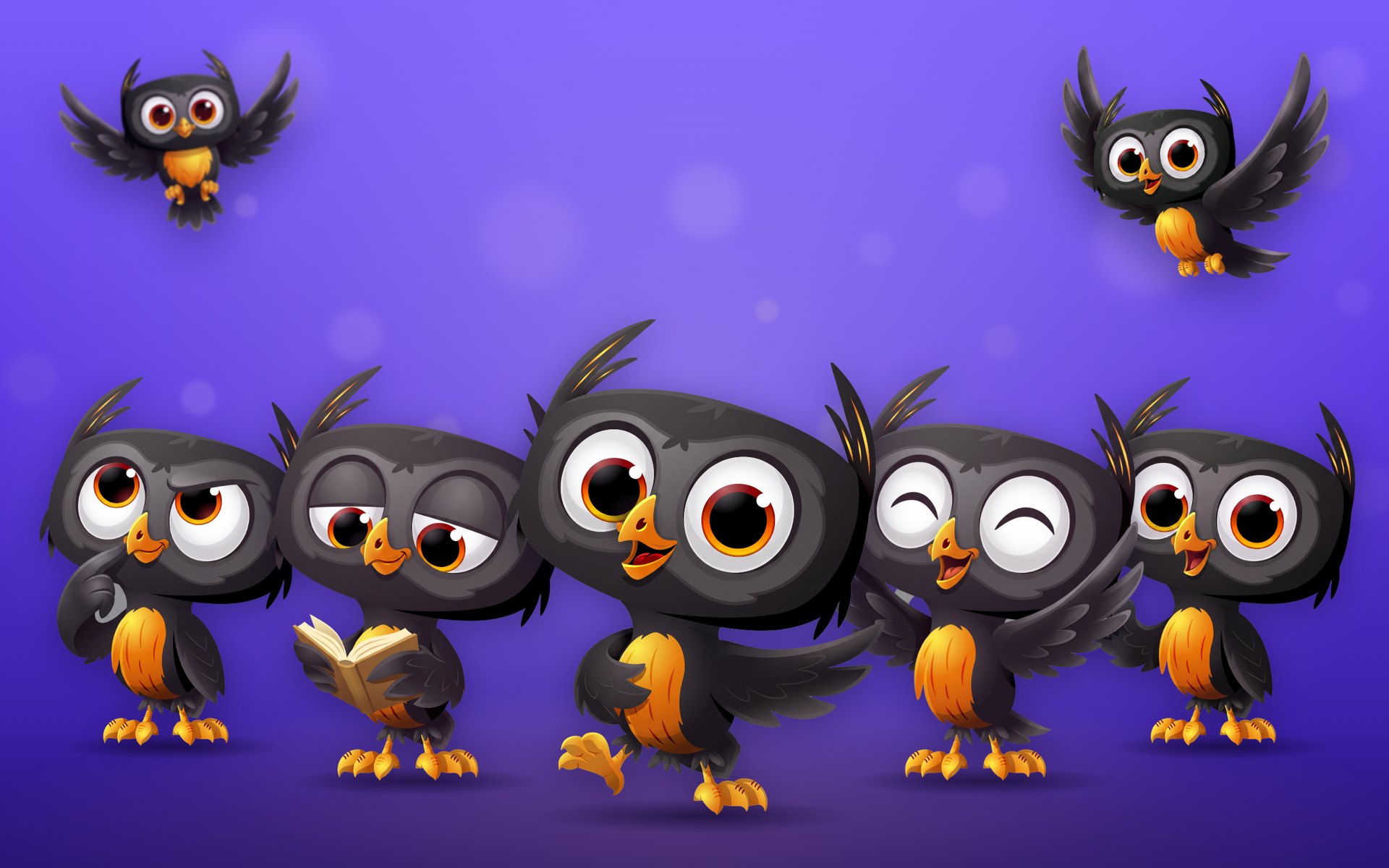 Owee’s character set: dozens of poses and animations